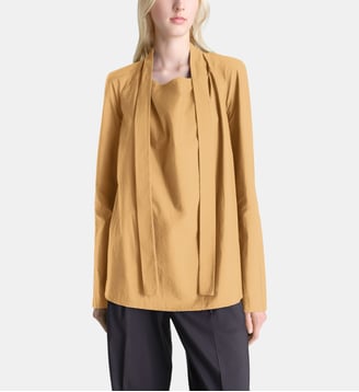 Blouse chemise droite en coton mélangé - Lemaire - Cumin