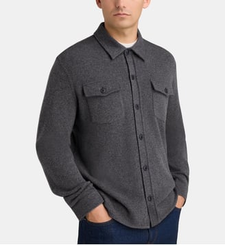 Surchemise droite Cachshirt cachemire - Galeries Lafayette - Gris anthracite foncé