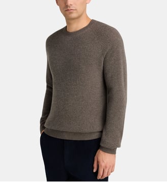 Pull droit Nachrib côtes cachemire - Galeries Lafayette - Marron moyen