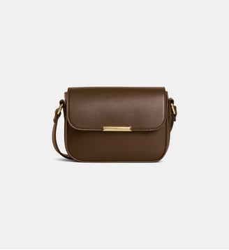 Sac à main Margot lisse - Galeries Lafayette - Marron chocolat