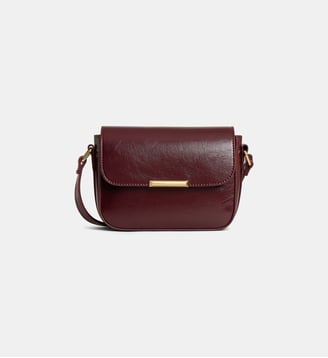Sac à main Margot vernis froissé - Galeries Lafayette - Prune