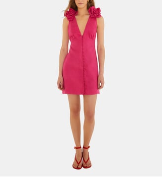 Robe courte sans manches détails floraux - Farm Rio - Rose vif