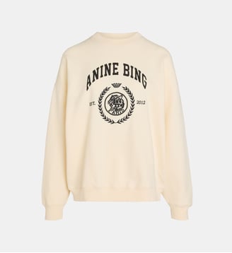 Sweat Miles Collegiate en coton - Anine Bing - Crème