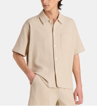 Chemisette droite texturée - Frame - Beige moyen