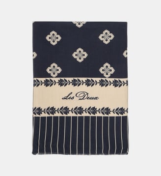 Foulard Arabesque signature à motifs en coton - Les Deux - Bleu marine