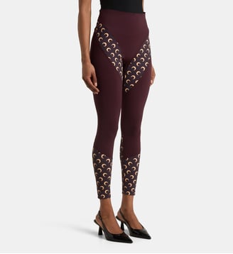 Legging Athleisure yoga inserts moons - Marine Serre - Deep aubergine