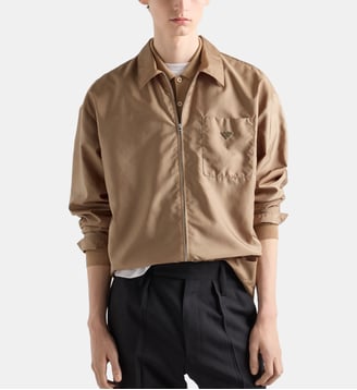 Chemise droite en Re-Nylon zippée - Prada - Beige