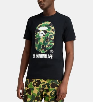 T-shirt droit signature en coton - A BATHING APE ® - Noir et kaki