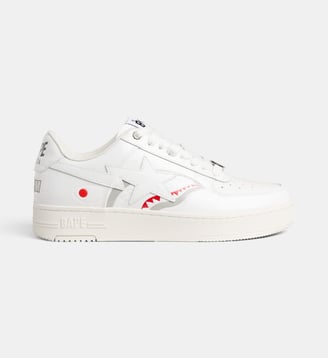 Baskets basses STA #3 cuir verni - A BATHING APE ® - Blanc