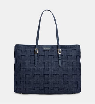 Sac cabas Everto Fantasia tressé effet denim - Mac Douglas - Bleu jean