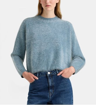 Pull droit Folie en cachemire extra doux - Galeries Lafayette - Bleu canard