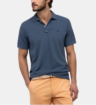Polo droit en coton - El Ganso - Bleu pétrole