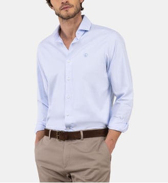 Chemise Royal Oxxford droite en coton signature - El Ganso - Bleu clair
