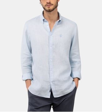 Chemise droite en lin - El Ganso - Bleu clair