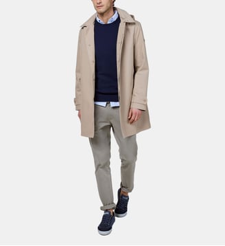 Trench-coat droit en coton mélangé capuche - El Ganso - Beige