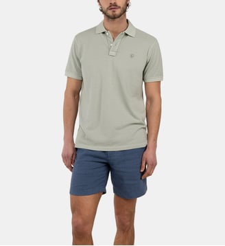 Polo droit en coton fermeture boutonnée - El Ganso - Vert clair