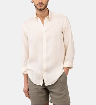 Chemise droite en lin - El Ganso - Beige