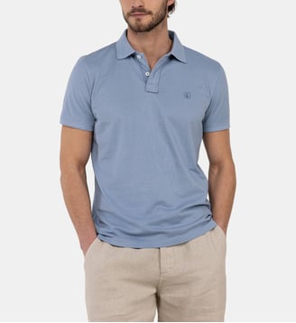 Polo droit en coton - El Ganso - Bleu clair