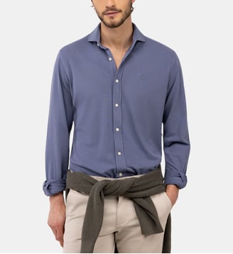Chemise droite en coton signature - El Ganso - Marine