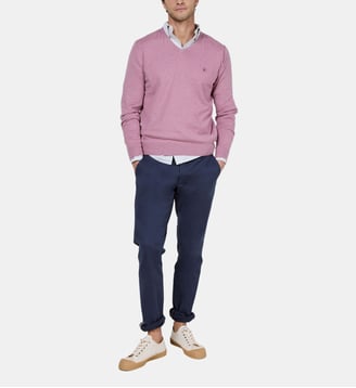 Pull droit col V - El Ganso - Rose