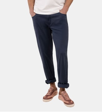 Pantalon ajusté en coton mélangé - El Ganso - Bleu marine