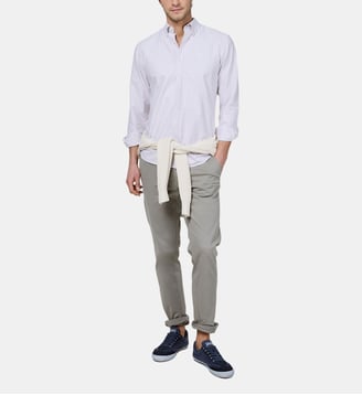 Chemise Oxford droite en coton motif rayé signature - El Ganso - Rose