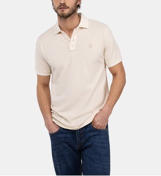 Polo droit en coton signature - El Ganso - Écru