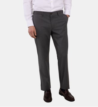 Pantalon de costume droit en laine mélangée - El Ganso - Gris