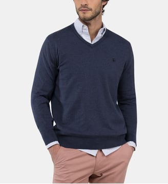 Pull droit col V - El Ganso - Indigo