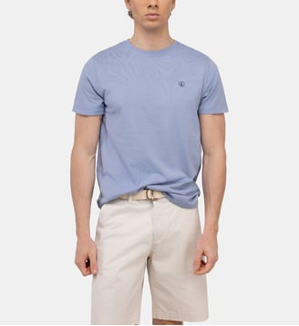 T-shirt droit coton uni - El Ganso - Bleu moyen