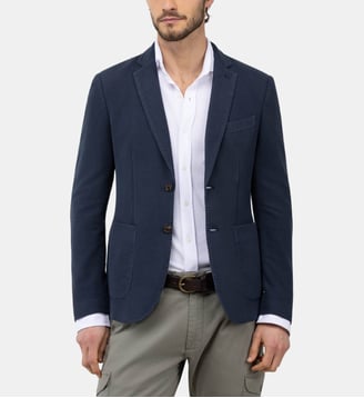 Veste droite en coton - El Ganso - Bleu marine