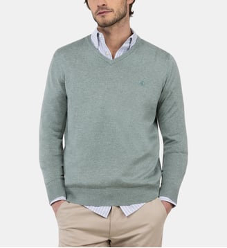 Pull droit en coton - El Ganso - Vert menthe