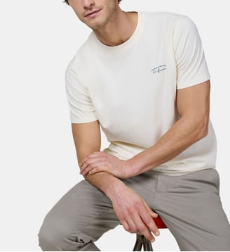T-shirt droit en coton imprimé nautique - El Ganso - Brut