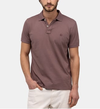 Polo droit en coton signature - El Ganso - Mauve