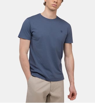 T-shirt droit coton uni - El Ganso - Bleu pétrole
