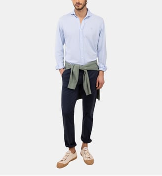 Chemise droite en coton signature - El Ganso - Bleu clair