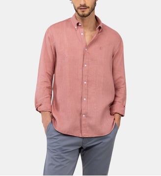 Chemise droite en lin signature - El Ganso - Rouge
