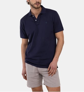 Polo droit en coton signature - El Ganso - Bleu marine