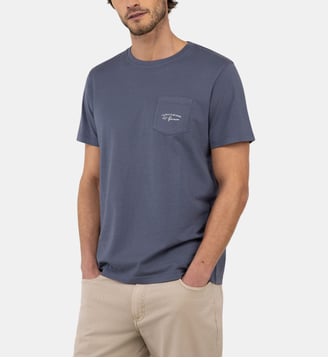 T-shirt droit coton drapeaux nautiques - El Ganso - Bleu marine