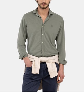 Chemise droite en coton signature  - El Ganso - Vert