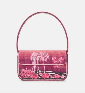 Sac à main Beaded signature - Staud - Rose