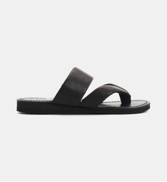 Tongs en cuir - Yohji Yamamoto - Noir