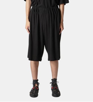 Short ample en coton et lin - Yohji Yamamoto - Noir