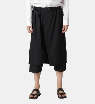 Pantalon crop ample - Yohji Yamamoto - Noir