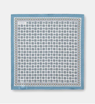 Pochette de costume à motif en lin - Eton - Bleu clair