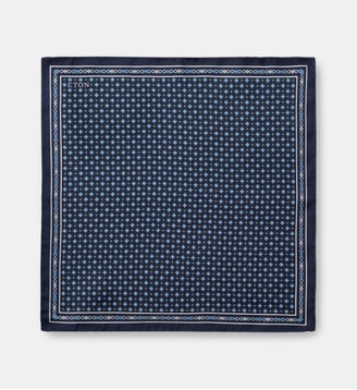 Pochette de costume en soie - Eton - Marine