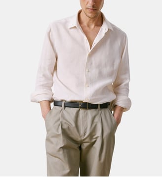 Chemise droite Je T'aime en lin - Figaret - Écru