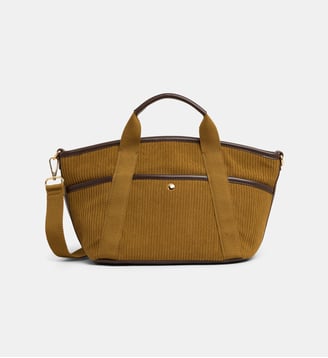 Sac cabas Maggy velours - Galeries Lafayette - Kaki clair