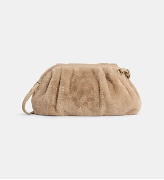 Sac à main Anna Fur effet fourrure léopard - Galeries Lafayette - Taupe