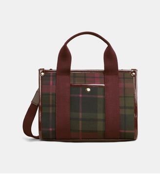 Sac cabas Mini Teddy à carreaux - Galeries Lafayette - Kaki foncé